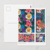 Kleurig Art Nouveau Grafisch Design, Flowers Briefkaart (Voorkant / Achterkant)