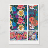 Kleurig Art Nouveau Grafisch Design, Flowers Briefkaart (Voorkant)