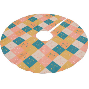 Kleurig atoompatroon met middeleeuwse retro kerstboom rok