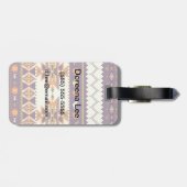 Kleurig aztec-patroon bagagelabel (Achterkant horizontaal)