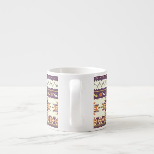 Kleurig aztec-patroon espresso kop (Achterkant)