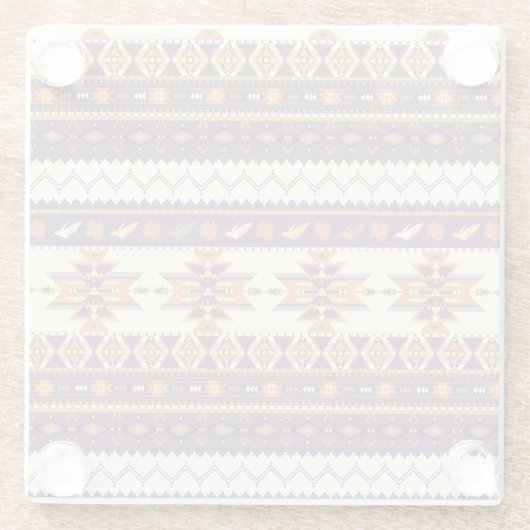 Kleurig aztec-patroon glazen onderzetter (Achterkant)