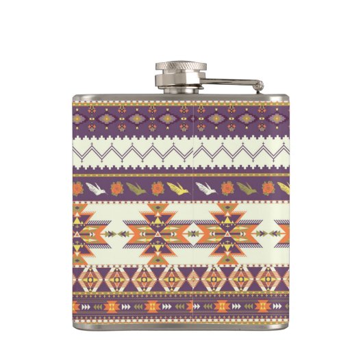 Kleurig aztec-patroon heupfles (Achterkant)