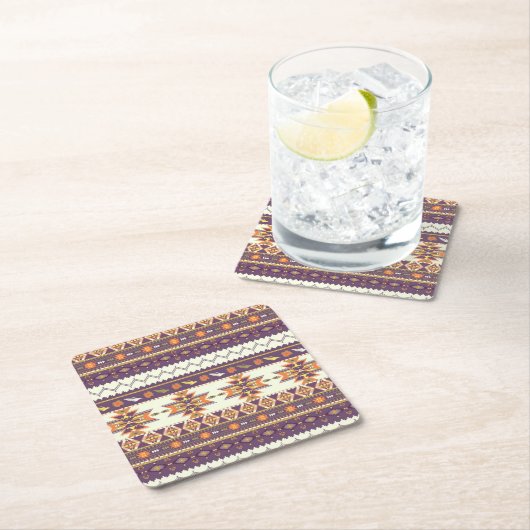 Kleurig aztec-patroon kartonnen onderzetters (Insitu)