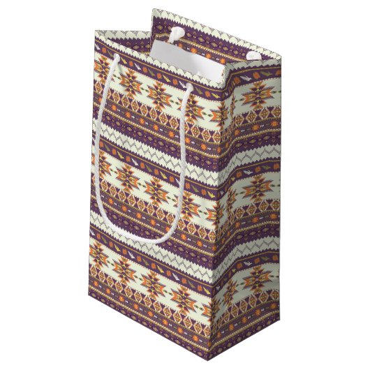 Kleurig aztec-patroon klein cadeauzakje (Achterkant Gekanteld)