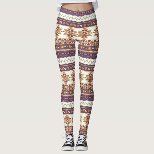Kleurig aztec-patroon leggings (Voorkant)
