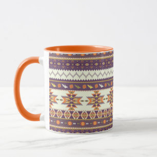 Kleurig aztec-patroon mok