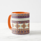 Kleurig aztec-patroon mok (Voorkant links)