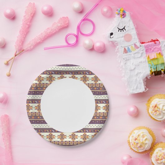 Kleurig aztec-patroon papieren bordje (Feest)