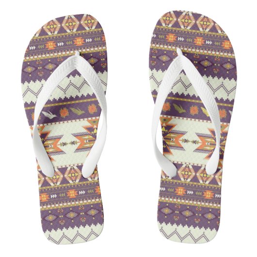 Kleurig aztec-patroon teenslippers (Voetbed)
