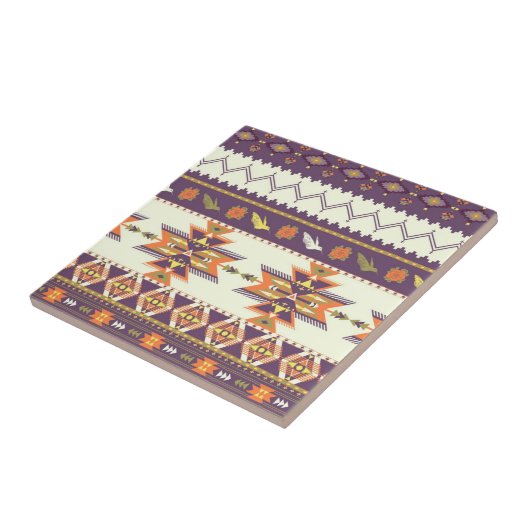 Kleurig aztec-patroon tegeltje (Zijkant)