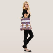 Kleurig aztec-patroon tote bag (Op model)