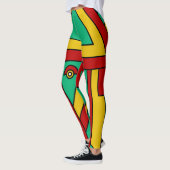 kleurig aztec tiki masker leggings (Links)