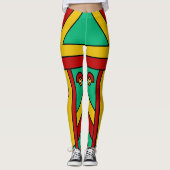kleurig aztec tiki masker leggings (Voorkant)