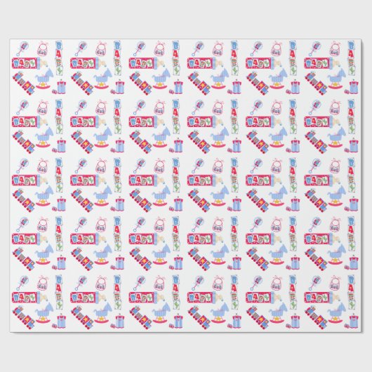 Kleurig babykeukenpapier cadeaupapier (Vlak)