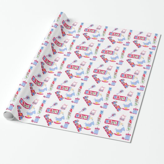 Kleurig babykeukenpapier cadeaupapier (Uitgerold)