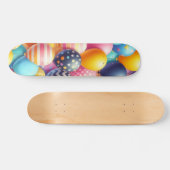 Kleurig ballonpatroon persoonlijk skateboard (Horizontaal)