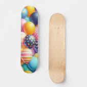 Kleurig ballonpatroon persoonlijk skateboard (Voorkant)