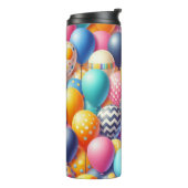 Kleurig ballonpatroon thermosbeker (Gedraaid links)
