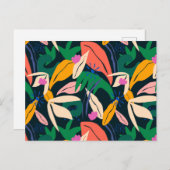 Kleurig bladpatroon briefkaart (Voorkant / Achterkant)
