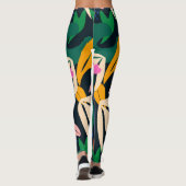 Kleurig bladpatroon, levendig leggings (Achterkant)