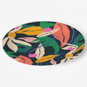 Kleurig bladpatroon, levendig papieren bordje (Gekanteld)