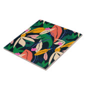 Kleurig bladpatroon, levendig tegeltje (Zijkant)