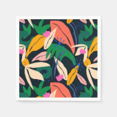 Kleurig bladpatroon servet (Voorkant)