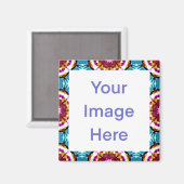 Kleurig blauw, bruin, roze, meetkundig magneet (Voorkant / Achterkant)