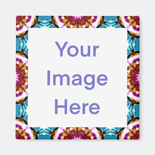 Kleurig blauw, bruin, roze, meetkundig magneet (Voorkant)