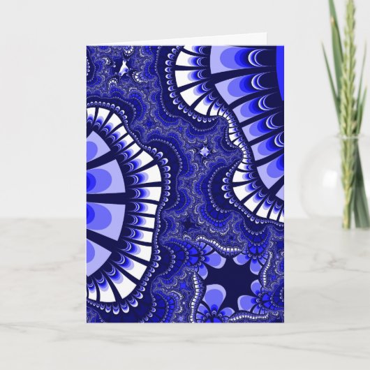 Kleurig blauw en wit fractal kaart (Voorkant)