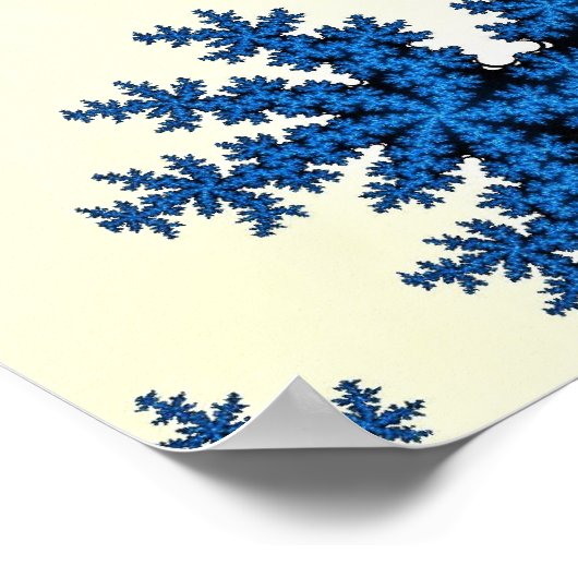 Kleurig blauw en wit fractal poster (Hoek)
