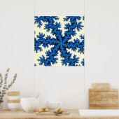 Kleurig blauw en wit fractal poster (Keuken)