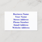 Kleurig blauw en wit fractal visitekaartje (Achterkant)