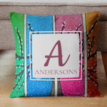 kleurig blauw groen Oranje roze | Monogram