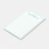 Kleurig Blauwgroen blauw script van leraar Post-it® Notes (Schuin)
