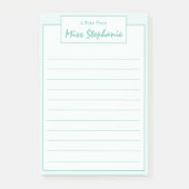 Kleurig Blauwgroen blauw script van leraar Post-it® Notes (Voorkant)