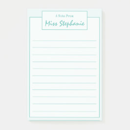 Kleurig Blauwgroen blauw script van leraar Post-it® Notes