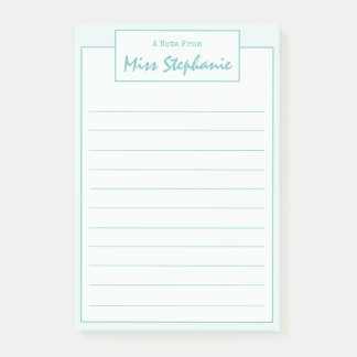 Kleurig Blauwgroen blauw script van leraar Post-it® Notes