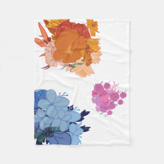 Kleurig Bloemen Dekbed Fleece Deken (Voorkant)