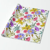 Kleurig  bloemenpatroon van verpakkingspapier cadeaupapier (Uitgerold)