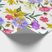 Kleurig  bloemenpatroon van verpakkingspapier cadeaupapier (Hoek)