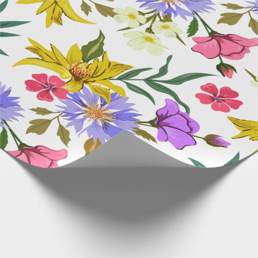 Kleurig  bloemenpatroon van verpakkingspapier cadeaupapier (Hoek)