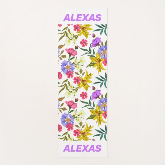 Kleurig  bloementatroon yoga mat (Voorkant)