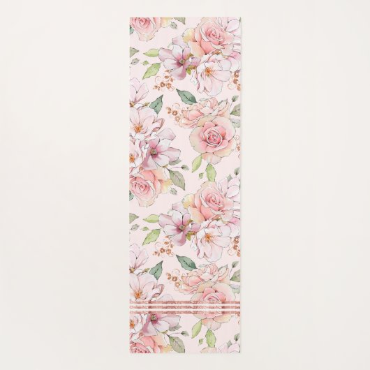 Kleurig  bloementatroon yoga mat (Achterkant)