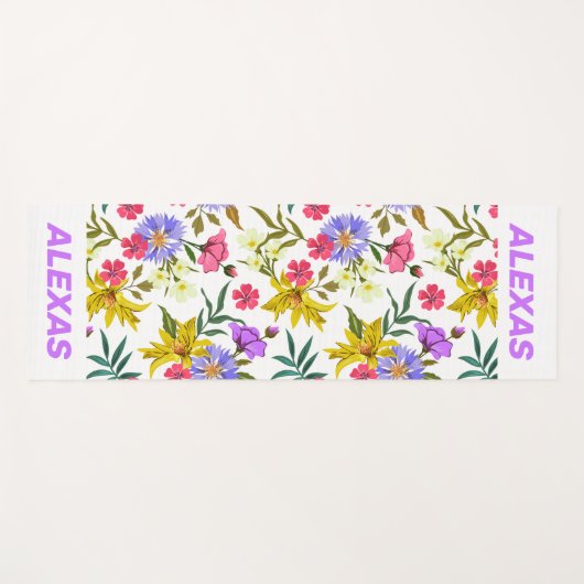 Kleurig  bloementatroon yoga mat (Voorkant (horizontaal))