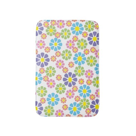 Kleurig bloemetjespatroon badmat (Voorkant Verticaal)