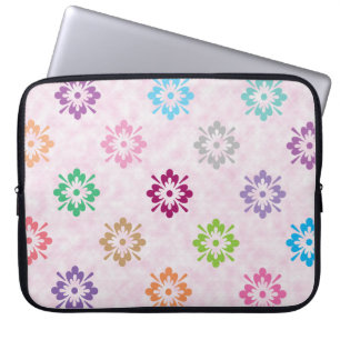 Kleurig bloemetjespatroon laptop sleeve