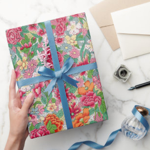 Kleurig bloemetjespatroon Verpakkingspapier Cadeaupapier