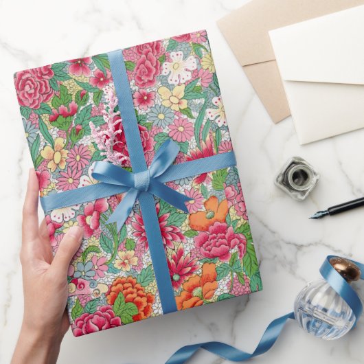 Kleurig bloemetjespatroon Verpakkingspapier Cadeaupapier (Geschenken)